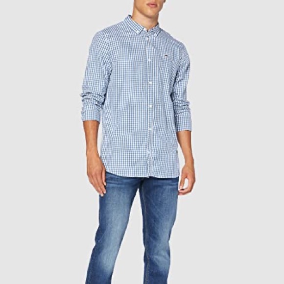 POLO RALPH LAUREN: Men's Classic-Fit Gingham Stretch Poplin Long-Sleeves Shirt - Picture 7 of 16